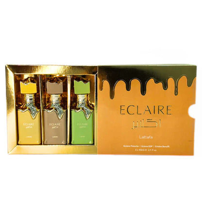 Eclaire, Eclaire Banoffi & Eclaire Pistache Eau De Parfum Sprays 40ml By Lattafa (Bundle)